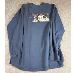 NFA Face Graphic Long Sleeve Shirt Mens L Blue Box Logo Skate Art Tee Y2K RARE